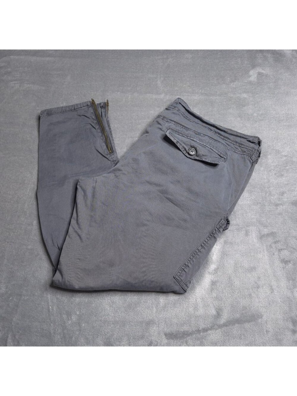 Old Navy Womens Gray Cargo Pants Plus 18 R Zip Ankle